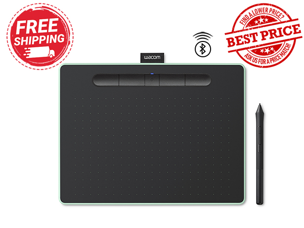 Wacom Intuos Medium Bluetooth Pitaschio CTL6100WL/E Graphics Drawing Tablet